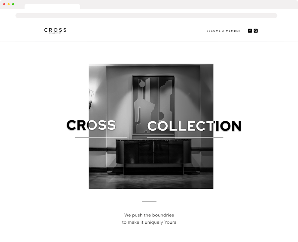 Cross collections home page